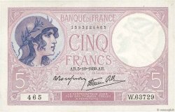 5 Francs FEMME CASQUÉE modifié FRANCE  1939 F.04.11 pr.SUP