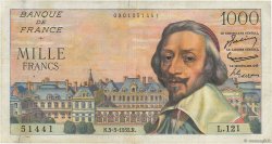 1000 Francs RICHELIEU FRANCE  1955 F.42.11 F