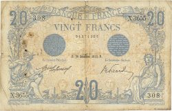 20 Francs BLEU FRANKREICH  1912 F.10.02 SGE