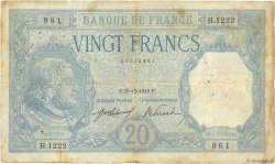 20 Francs BAYARD FRANCE  1916 F.11.01 pr.TB