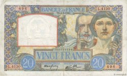 20 Francs TRAVAIL ET SCIENCE FRANCIA  1941 F.12.14 MBC