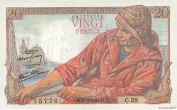 20 Francs PÊCHEUR FRANKREICH  1942 F.13.02 VZ+