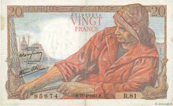 20 Francs PÊCHEUR FRANCIA  1943 F.13.06 MBC
