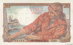 20 Francs PÊCHEUR FRANCIA  1943 F.13.07 EBC+