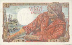 20 Francs PÊCHEUR FRANCIA  1943 F.13.07 SPL+