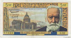 5 Nouveaux Francs VICTOR HUGO FRANCE  1960 F.56.05 TTB+