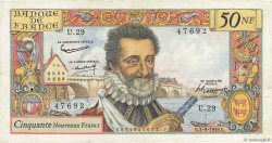 50 Nouveaux Francs HENRI IV FRANCIA  1959 F.58.03 BC+
