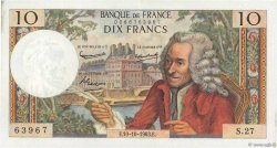 10 Francs VOLTAIRE FRANCE  1963 F.62.04 AU-