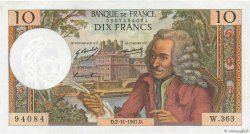 10 Francs VOLTAIRE FRANCE  1967 F.62.29 XF+