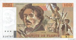 100 Francs DELACROIX FRANCE  1978 F.68.01 UNC