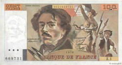 100 Francs DELACROIX FRANCE  1978 F.68.01 VF