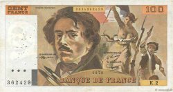 100 Francs DELACROIX modifié FRANCE  1978 F.69.01a F+