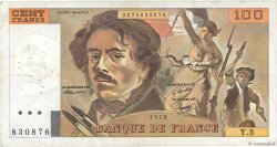 100 Francs DELACROIX modifié FRANCE  1978 F.69.01b TTB