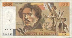 100 Francs DELACROIX modifié FRANCE  1978 F.69.01h pr.TB