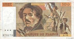 100 Francs DELACROIX modifié FRANCE  1979 F.69.02c VF