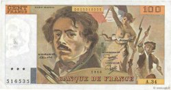 100 Francs DELACROIX modifié FRANCIA  1980 F.69.04b BB