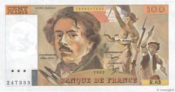 100 Francs DELACROIX modifié FRANKREICH  1982 F.69.06 VZ