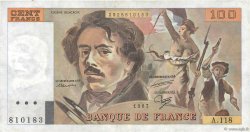 100 Francs DELACROIX modifié FRANCE  1987 F.69.11 VF+