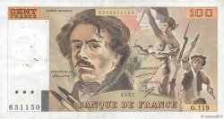 100 Francs DELACROIX modifié FRANKREICH  1987 F.69.11 SS