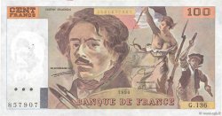 100 Francs DELACROIX imprimé en continu FRANCIA  1990 F.69bis.01a MBC