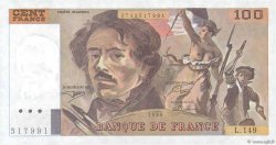 100 Francs DELACROIX imprimé en continu FRANCIA  1990 F.69bis.02a q.FDC