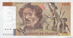 100 Francs DELACROIX imprimé en continu FRANCIA  1990 F.69bis.02b AU+