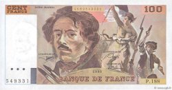 100 Francs DELACROIX imprimé en continu FRANCIA  1990 F.69bis.02e1 FDC
