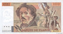 100 Francs DELACROIX imprimé en continu FRANKREICH  1991 F.69bis.03a1
