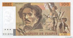 100 Francs DELACROIX imprimé en continu FRANCIA  1993 F.69bis.07