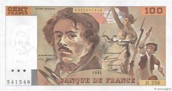 100 Francs DELACROIX imprimé en continu FRANKREICH  1993 F.69bis.08 VZ