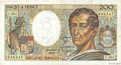 200 Francs MONTESQUIEU FRANCIA  1981 F.70.01 MBC