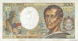 200 Francs MONTESQUIEU FRANCE  1981 F.70.01 VF-