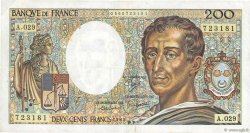 200 Francs MONTESQUIEU FRANKREICH  1985 F.70.05 SS