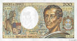 200 Francs MONTESQUIEU FRANCE  1987 F.70.07 XF