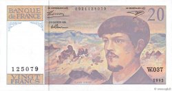 20 Francs DEBUSSY à fil de sécurité FRANCE  1992 F.66bis.03 NEUF