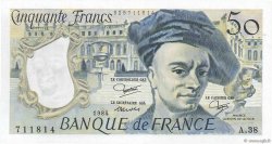 50 Francs QUENTIN DE LA TOUR FRANCIA  1984 F.67.10 FDC