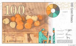100 Francs CÉZANNE Petit numéro FRANCIA  1997 F.74.01 q.FDC