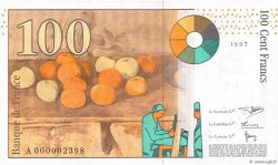 100 Francs CÉZANNE Petit numéro FRANKREICH  1997 F.74.01 ST