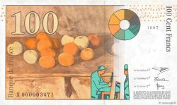 100 Francs CÉZANNE Petit numéro FRANCE  1997 F.74.01 TTB+