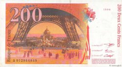 200 Francs EIFFEL Fauté FRANKREICH  1996 F.75.02 SS