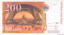 200 Francs EIFFEL FRANCE  1996 F.75.03a VF