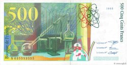 500 Francs PIERRE ET MARIE CURIE Numéro spécial FRANKREICH  1995 F.76.02 fVZ