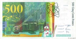 500 Francs PIERRE ET MARIE CURIE FRANKREICH  1998 F.76.04 fVZ