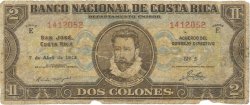 2 Colones COSTA RICA  1941 P.201a AB