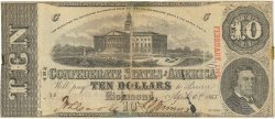 10 Dollars ESTADOS CONFEDERADOS DE AMÉRICA  1863 P.60a RC+