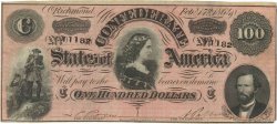 100 Dollars ESTADOS CONFEDERADOS DE AMÉRICA  1864 P.71 MBC