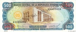 500 Pesos Oro Spécimen RÉPUBLIQUE DOMINICAINE  1985 P.123s2 FDC