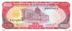 1000 Pesos Oro Spécimen RÉPUBLIQUE DOMINICAINE  1985 P.124s2 UNC