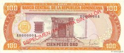 100 Pesos Oro Spécimen RÉPUBLIQUE DOMINICAINE  1988 P.128s1