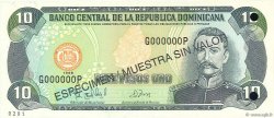 10 Pesos Oro Spécimen RÉPUBLIQUE DOMINICAINE  1998 P.153s FDC